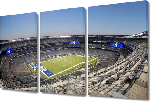 Miniatura 87 de 3 piezas de arte de pared deportivo del equipo de fútbol de los Vikings de Estados Unidos, pinturas de estadios deportivos Minnesota, Estados
