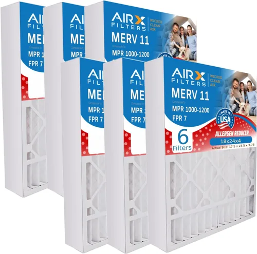 Miniatura 66 de AIRX Filters MERV 11 - Filtro para horno de aire de 18 x 18 x 1 pulgadas, para alergias, polvo, caspa de mascotas (paquete de 6), filtro plisado