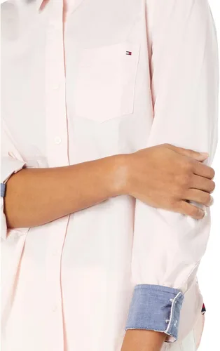 Miniatura 3 de Tommy Hilfiger Women's Solid Button Collared Shirt with Adjustable Sleeves