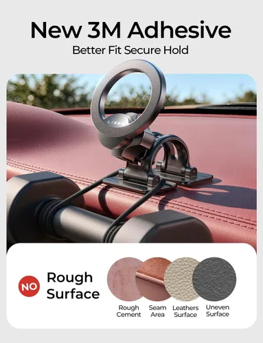 Miniatura 5 de LISEN - Soporte magnético de teléfono para automóvil, imanes fuertes, soportes magnéticos para teléfono para tu automóvil, 2 en 1, para salpicadero