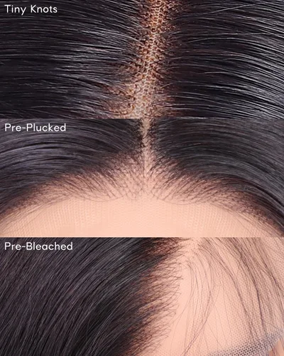 Miniatura 5 de Subella 12A Pelucas de encaje frontal HD de cabello humano con línea capilar prearrancada con cabello recién nacido, densidad de 180, 13x5, cabello