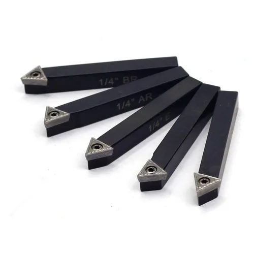 Miniatura 3 de OSCARBIDE 1/4 "Mini torno de carburo indexable portaherramientas de torneado, herramientas de torno de metal con insertos de carburo