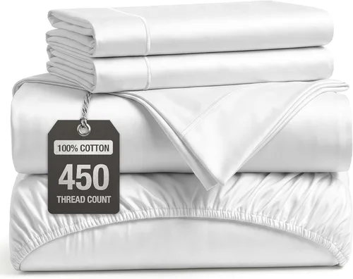 Miniatura 41 de LANE LINEN - Sábanas tamaño Split King para cama ajustable, 450 hilos, 100% algodón, 2 sábanas bajeras individuales XL, con bolsillo profundo