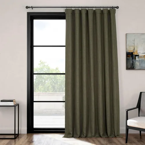 Miniatura 54 de HPD Half Price Drapes - Cortinas de lino sintético para sala de estar (2 paneles) - 100 pulgadas de ancho x 84 pulgadas de largo - Cortinas