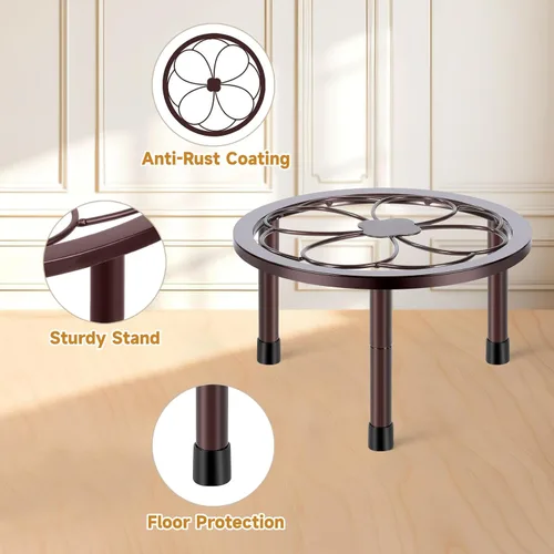 Miniatura 4 de Amaoot Paquete de 5 Soportes para Plantas de Metal, Soportes para Plantas de Hierro Antióxido para Interior y Exterior, Soportes para Macetas