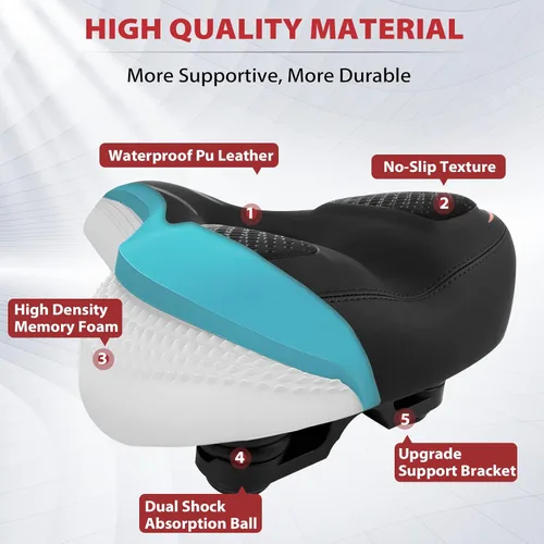 Miniatura 6 de Asiento de bicicleta de gran tamaño compatible con Peloton Bike/Bike+, asiento de bicicleta extra ancho y cómodo para mujeres y hombres, repuesto