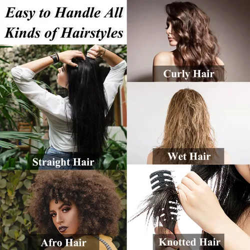 Miniatura 6 de Peine de dientes anchos y grandes, 2 piezas, peines de ducha con gancho para cabello rizado mojado, peines de cepillo de pelo grande premium