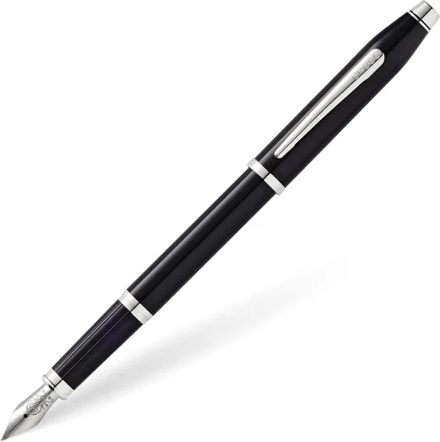 Miniatura 34 de Cross Century II - Bolígrafo de punta Selectip, lacado negro con detalles chapados en oro de 23 quilates