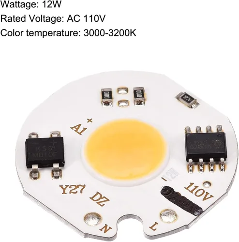 Miniatura 3 de MECCANIXITY Bombilla LED de chip 110 V 12 W blanco cálido 3000-3200 K sin conductor de alta potencia Floodlight Módulo de lámpara de aluminio Junta