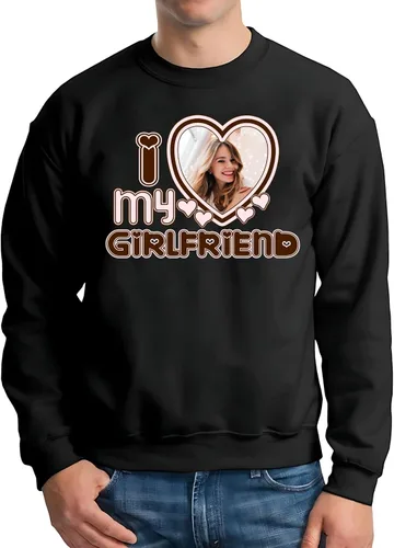 Miniatura 3 de NAZENTI Sudadera con capucha "I Love My Girl", camisa personalizada de hombre para él, novio, foto personalizada, regalo de pareja de San Valentín