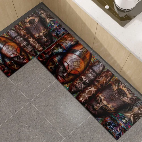 Miniatura 9 de GUBIYU Alfombras coloridas para cocina, cuarto de servicio, alfombra antideslizante para interiores y exteriores, para pasillo, sala de estar