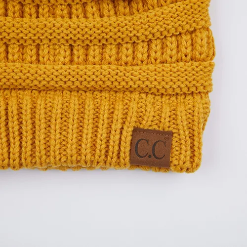 Miniatura 3 de C.C Exclusives - Gorro de invierno para mujer con agujero para coleta o moño, gorro beanie para mujer (MB-20A)