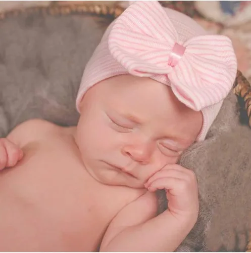 Miniatura 7 de Zando Gorro de hospital para recién nacidos con lazo grande gorro de invierno para bebés sombreros de recién nacidos para niñas y niños