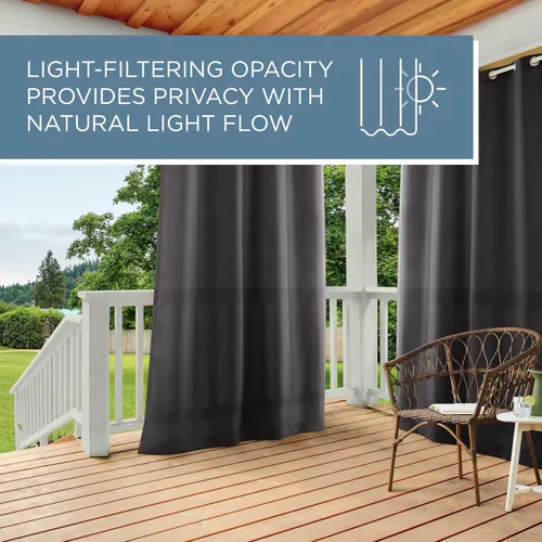 Miniatura 8 de Town & Country Basics Cabana - Cortinas pesadas para interiores y exteriores, opacidad de filtrado de luz con ojales en la parte superior, repelente