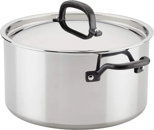 Miniatura 10 de KitchenAid Juego de ollas y sartenes de acero inoxidable pulido de 5 capas, 10 piezas
