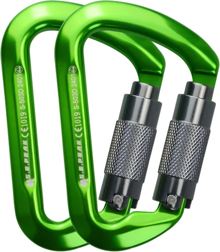 Miniatura 10 de SEPEAK UIAA - Mosquetones de escalada de 30 kN con cierre de rosca, mosquetones profesionales de servicio pesado para escalada, montañismo, rappel