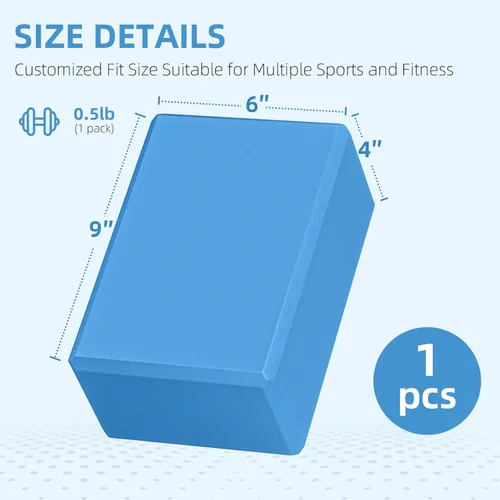 Miniatura 2 de 1 paquete de bloques de yoga de espuma grandes de 9 x 6 x 4 pulgadas, bloque de pilates resistente, bloque de entrenamiento, ladrillo de yoga