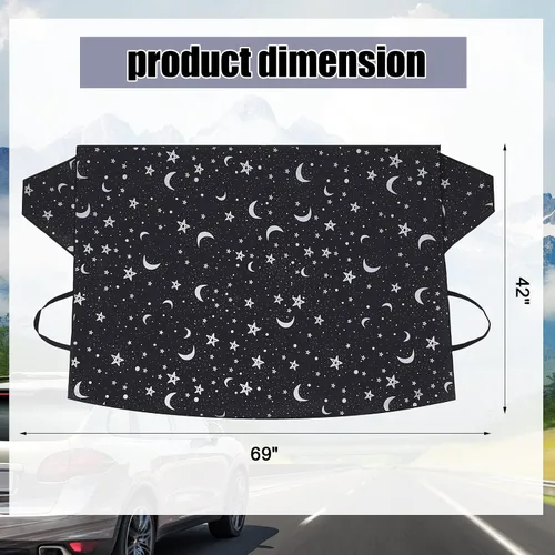 Miniatura 7 de Tallew Cubierta para Parabrisas de Automóvil para Hielo, Escarcha y Nieve, Tela Oxford 69 x 42 Pulgadas, Impermeable, Resistente al Viento