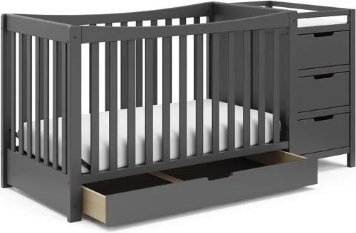 Miniatura 16 de Graco Remi - Cuna convertible 4 en 1 y cambiador (blanco) – Certificado GREENGUARD Gold, se adapta a colchón de cuna estándar, se convierte en cama