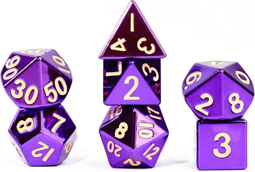 Miniatura 13 de FanRoll - Juego de dados poliédricos de metal de 0.630 in, plata antigua, dados de juego de rol para Calabozos y Dragones