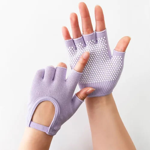 Miniatura 4 de Guantes de yoga antideslizantes sin dedos, ideales para pilates, barras, yoga de aire y entrenamientos de fitness, tela transpirable con agarre
