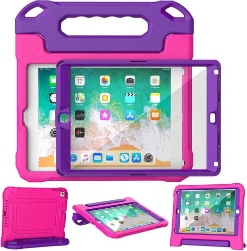 Miniatura 13 de YIHE - Funda infantil para iPad de 9.7 pulgadas con protector de pantalla, mango a prueba de golpes, funda convertible con soporte para iPad 9.7