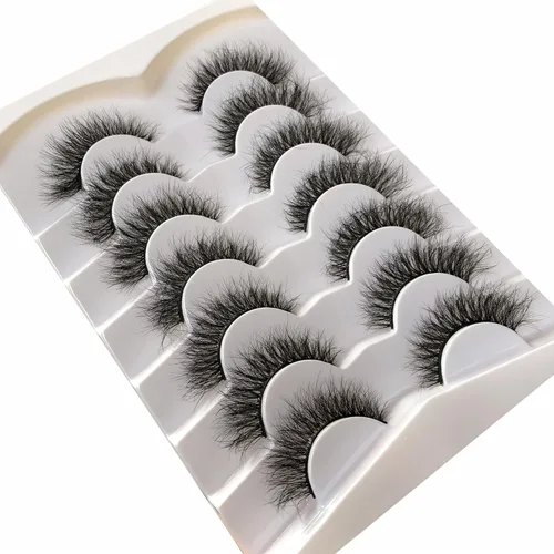 Miniatura 532 de Pooplunch - Pestañas postizas finas de visón sintético, estilo ojo de gato, naturales, cruzadas, tipo racimo, efecto 8D de volumen, tiras