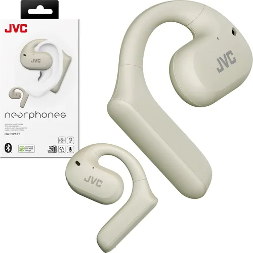 JVC Nearphones Auriculares inalámbricos de oreja abierta con controladores grandes de 0.63 pulgadas para un sonido potente, uso de una sola oreja y