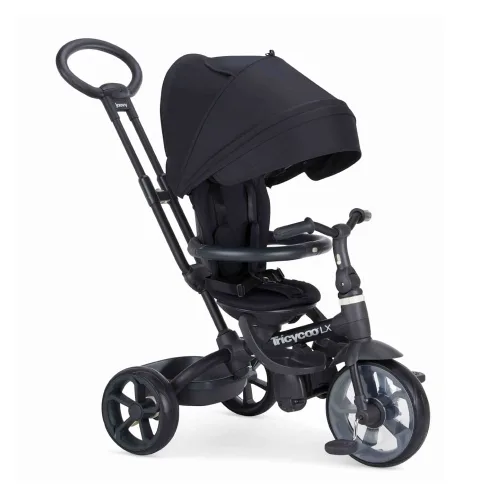 Miniatura 9 de Joovy Tricycoo 4.1 triciclo para niños con 4 etapas con neumático delantero extra ancho, manija para padres extraíble y ajustable, arnés