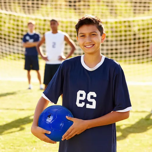 Miniatura 7 de HyDren Paquete de 6 pelotas de fútbol a granel con bomba, coloridas pelotas de fútbol de práctica para niños y jóvenes, entrenamiento en interiores