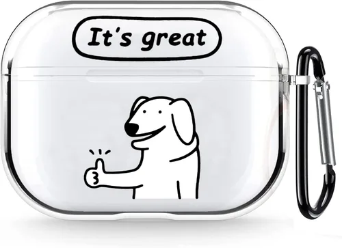 Miniatura 22 de Funda transparente para AirPods de 2ª generación de 1ª generación, diseño de gatito kawaii para mujeres, hombres y niños, funda de carga de TPU