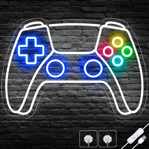 Letrero de Neón para Juego, Letrero de LED en Forma de Joystick para Decoración de Habitación de Juego, Letrero de Neón de Juegos para Decoración de