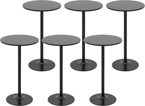 Miniatura 13 de Giantex Mesa de bar dos en uno con poste desmontable, base de metal, parte superior redonda de 24 pulgadas, 40 pulgadas/22 pulgadas de altura Negro