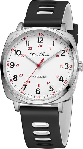 Diaofendi Reloj de enfermera impermeable para profesionales médicos, mujeres y hombres, 24 horas con segunda mano, esfera militar fácil de leer