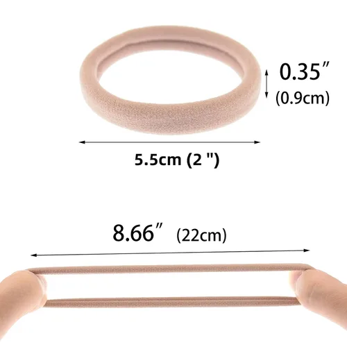 Miniatura 4 de 50 ligas gruesas para el cabello, bandas para el cabello sin costuras, soporte para cola de caballo, bandas suaves para el cabello que no se rompen
