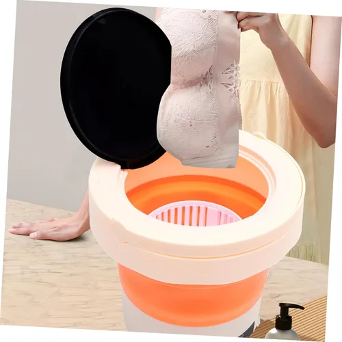 Miniatura 6 de Lavadora portátil plegable pequeña lavadora con rotación de alta velocidad para viajes, camping, viajes de negocios, diseño ligero para eliminar