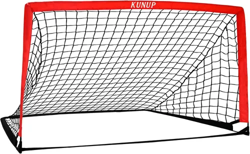 Portería de fútbol portátil de 5 x 3, 6 x 4, 9 x 5 pies, para patio trasero, red de práctica de fútbol plegable con bolsa de transporte para niños