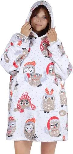 Wearable Blanket Hoodie, Oversized Flannel Comfy Sweatshirt for Adults,Warm Cozy Hooded Body Blanket