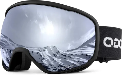 Odoland Gafas de esquí de nieve S2 de doble lente antivaho OTG a prueba de viento UV400 para hombres, mujeres y jóvenes, esquí, snowboard Lente