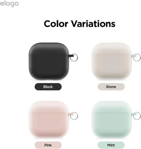 Miniatura 7 de elago Funda híbrida líquida compatible con AirPods 4, compatible con AirPods de 4ª generación, protección de triple capa, llavero incluido, carga