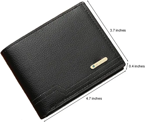Miniatura 22 de Cartera delgada para hombre con monedero, cartera minimalista con cremallera, carteras plegables para hombre con tarjetero de crédito, cartera