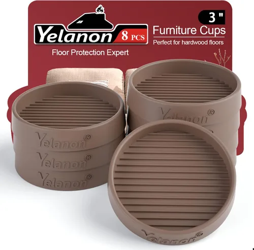 Miniatura 14 de Posavasos para muebles - 8 piezas, vasos de ruedas de muebles redondos de 2" - Almohadillas antideslizantes para suelos de madera dura, pinzas