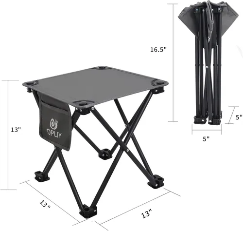 Miniatura 3 de Opliy Taburete de campamento, silla pequeña plegable, portátil, para campamento, pesca, senderismo, jardinería y playa, asiento de campamento