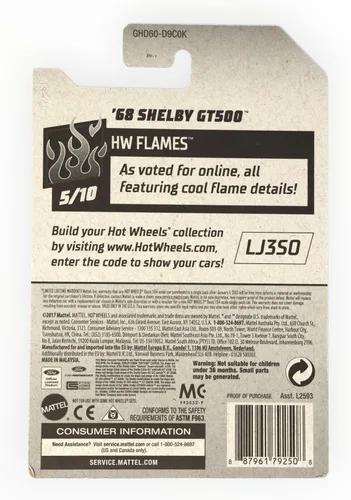 Miniatura 2 de Hot Wheels '68 Shelby GT500, Flames 5/10 - azul 169/250