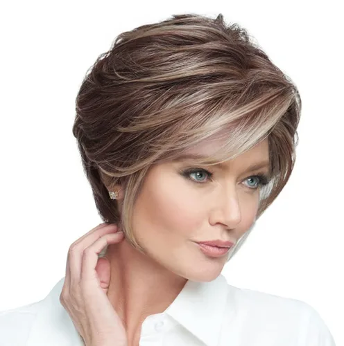 Miniatura 21 de Raquel Welch Go To Style - Peluca de pelo corto versátil y favorecedora de Hairuwear, gorra media, castaño iluminado por el sol RL10/12