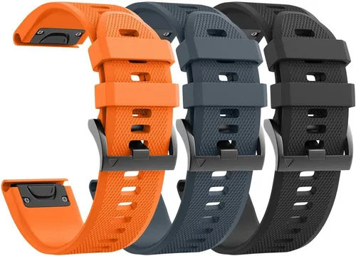 ANCOOL para Banda de reloj Fenix 5/6/7 de 22mm de silicona suave Compatible con Garmin Fenix 5 Plus/6 Pro/8 47mm/7 Pro/Approach S60/S62 (Negro,