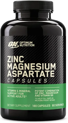 Optimum Nutrition Suplemento de recuperación muscular y resistencia para hombres y mujeres, suplemento de zinc y magnesio, 180 unidades