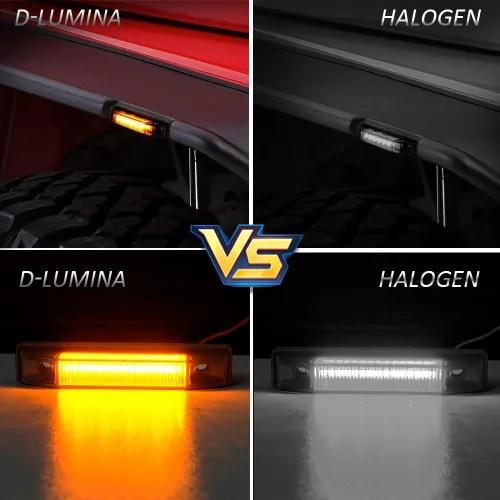 Miniatura 3 de D-Lumina Guardabarros Ensanchados Conjunto de Luz Marcadora Lateral Lente Ahumada Ámbar para Je-ep Wrangler TJ JK JL Guardabarros Ensanchados