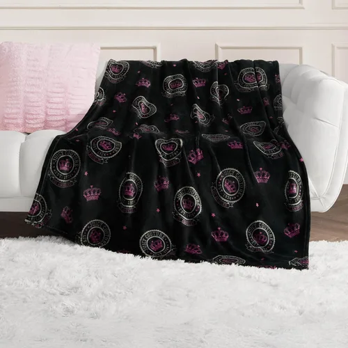 Miniatura 23 de Juicy Couture Berry Happy - Manta de felpa de 50 x 70 pulgadas, color rosa, mantas decorativas para sofás, mantas para sillas y camas