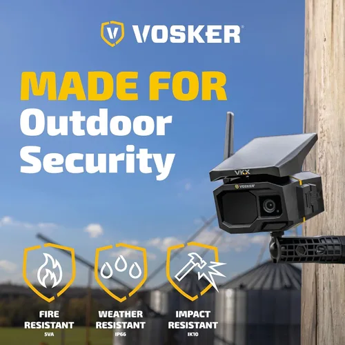 Miniatura 4 de Vosker VKX Farmers Pack - Cámara de seguridad solar 4G LTE, vigilancia inalámbrica al aire libre para granjas, cobertizos y propiedades rurales,